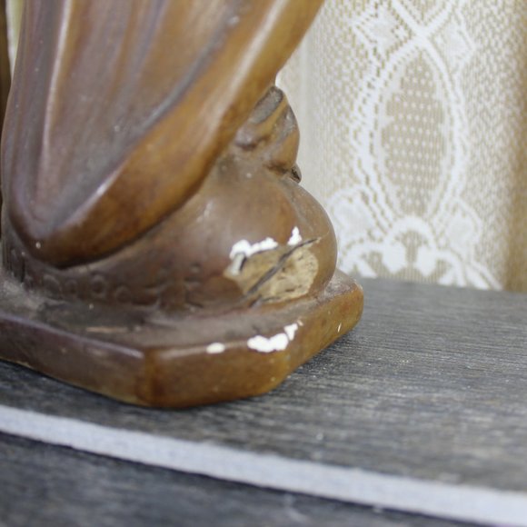Antique Virgin Mary cradling Baby Jesus statue Beautiful Catholic Home Decor - Picture 7 of 8